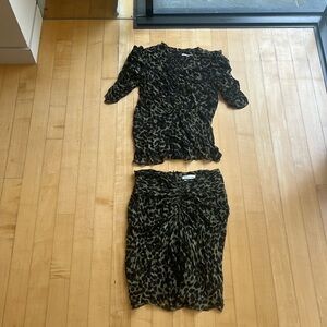 Green and black leopard print Isabel Marant set